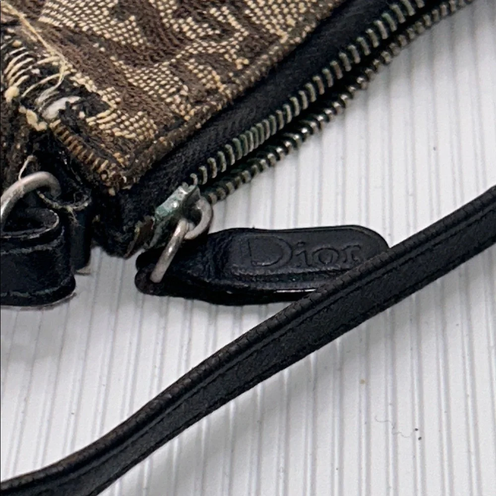 Christian Dior Brown Vintage Saddle Bag Canvas Shoulder Bag - Picture 7 of 16